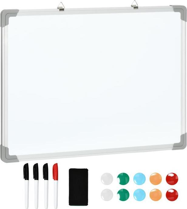 Actual product image Swisshandel24 Whiteboard Magnetic Magnetic board with 4 markers 1 eraser 10 magnetic easel Wall mounting easy