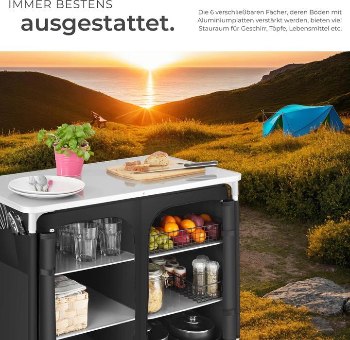 Actual product image tectake Camping kitchen 97x47.5x78cm