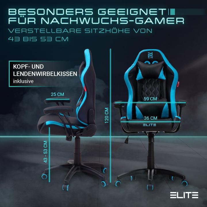 Actual product image Elite Gaming chair, black-blue