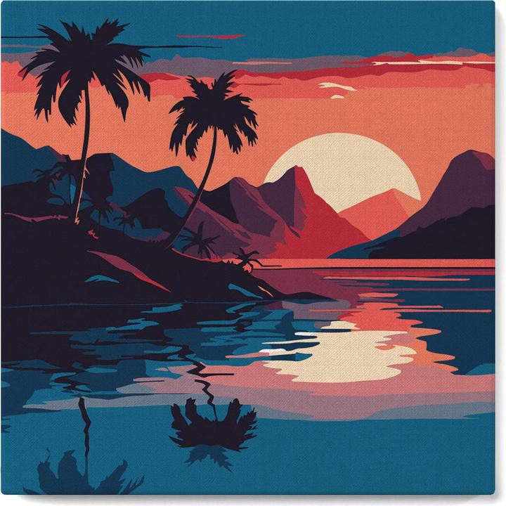 Produktbild Figured'Art Mini Malen nach Zahlen mit Rahmen - Das Meer und der Sonnenuntergang