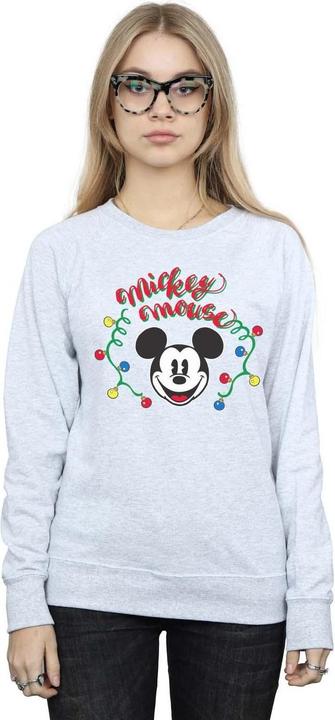 Actual product image Disney Womens/Ladies Mickey Mouse Christmas Light Bulbs Sweatshirt (S)