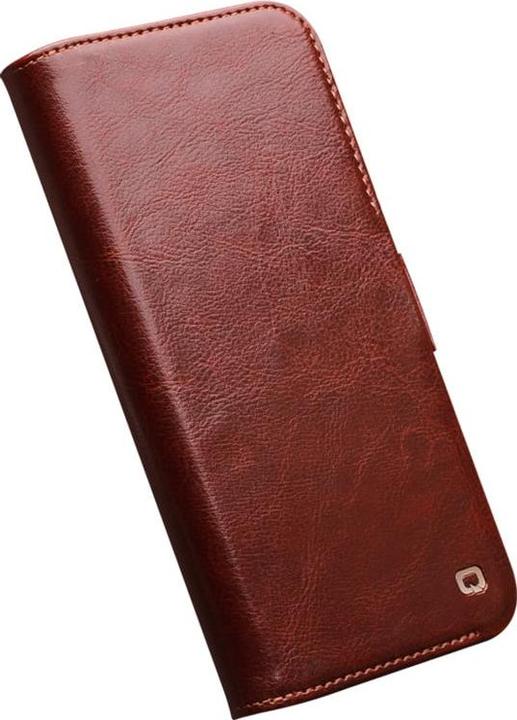 Actual product image QiAlino Cover Flip with Magnetic Closure Dark Brown (Apple iPhone 15 Plus)