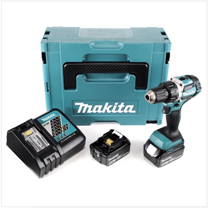 Actual product image Makita DDF484RTJ Cordless drill driver, 18 V, 2x 5.0 Ah Li-Ion, 54 (Rechargeable battery operated)