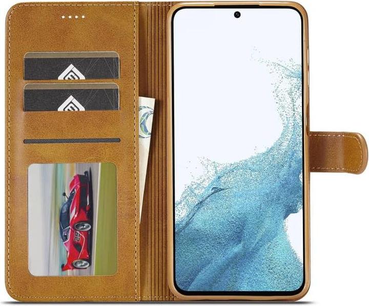 Image du produit LC.Imeeke Samsung A71 (2020) - Wallet Etui mit 3 Kartenfächern & Magnetverschluss, hellbraun/orange (Samsung Galaxy A71)