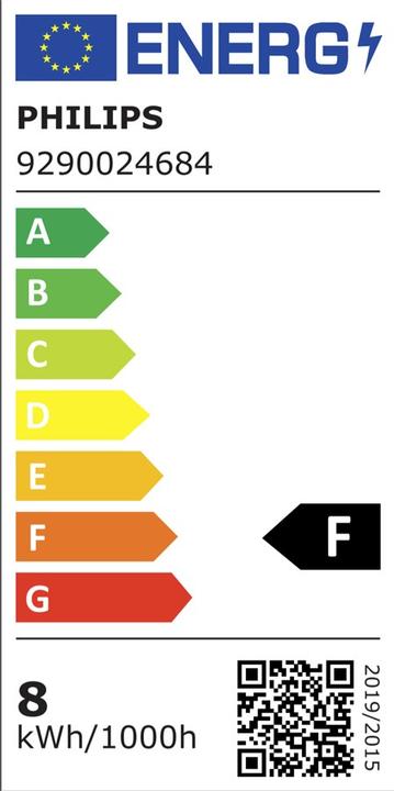 Energie-Label Philips Hue White Ambiance (E27, 8 W, 1100 lm, 1 x, F)