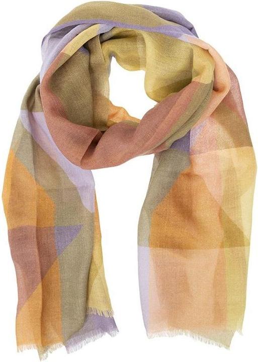 Produktbild Changemaker Wollschal Digital Ikat 100%WO 75x200cm lila/koralle/gelb