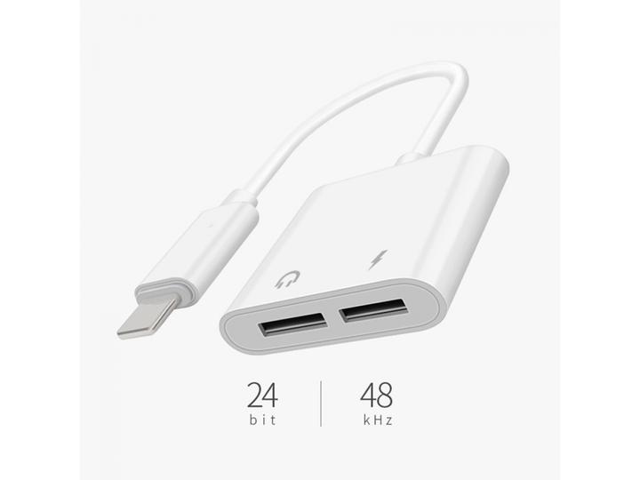 Actual product image PowerGuard Dual Lightning Audio & Charge Adapter Splitter (Lightning, Lightning)