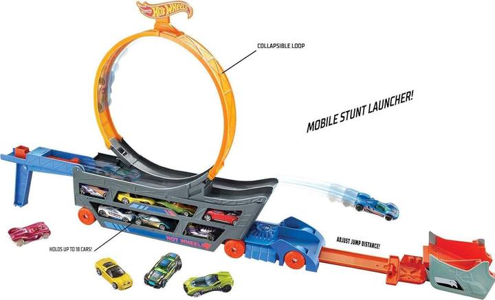Actual product image Hot Wheels Stunt N Go Transporter & Trackset