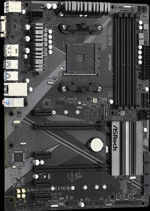 Produktbild AsRock B450 Pro4 R2.0 (AM4, AMD B450, ATX)