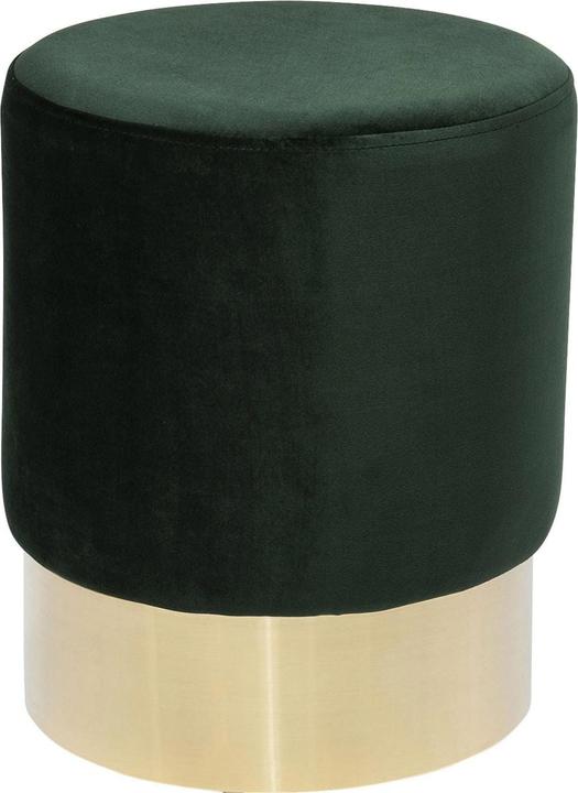 Kare Design Hocker Cherry Dunkelgrün Brass Ø35cm