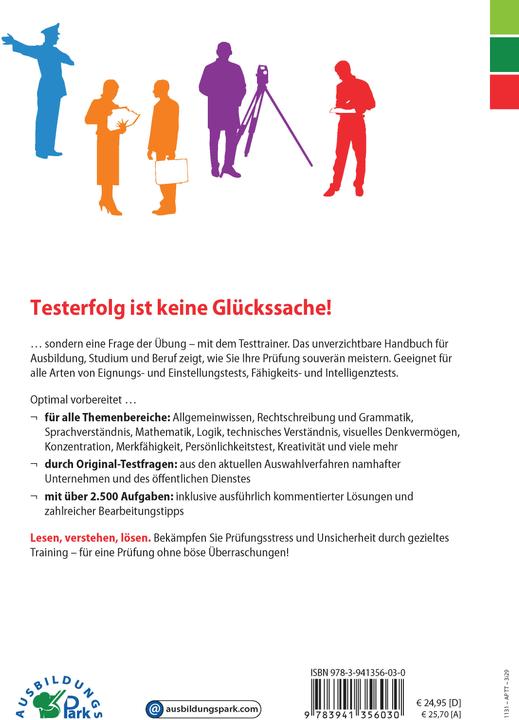 Produktbild Testtrainer für alle Arten von Einstellungstests, Eignungstests und Berufeignungstests (Deutsch, Marcus Mery, 2017)