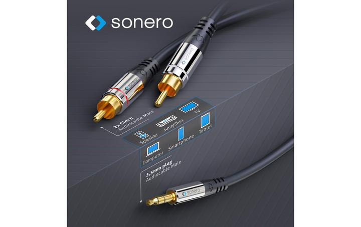 Actual product image Sonero 3.5 mm jack - 2x cinch (2 m, 3.5mm jack (AUX), Cinch)