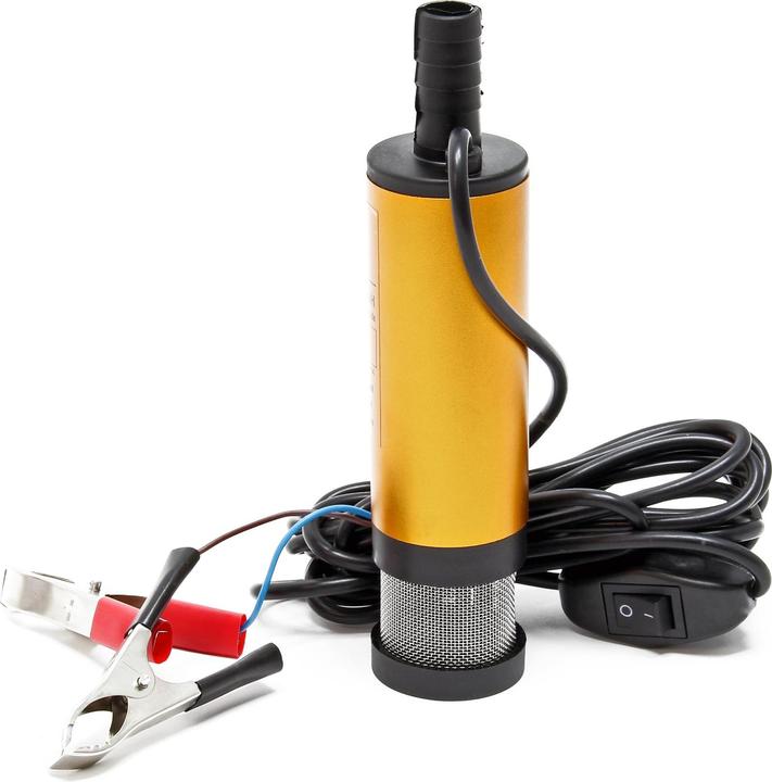 Image du produit Wiltec Mini pompe de 12 l/min Grille d'aspiration Eau Gazole 8700 tr/pm Vidange liquide Extraction Dra