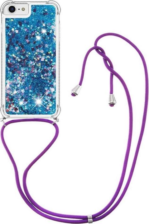 Produktbild Cover-Discount iPhone SE / 8 / 7 - Glitzer Hülle mit Umhängeband blau (Apple iPhone 8, Apple iPhone 7)