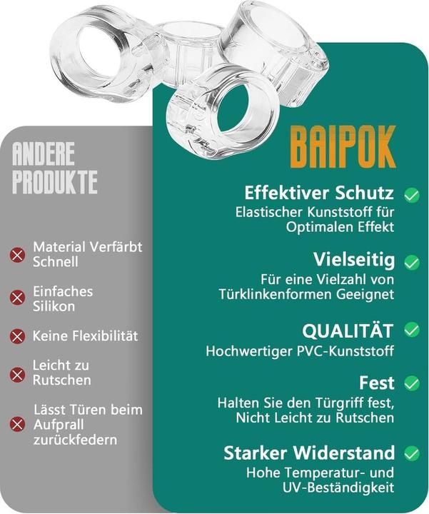 Produktbild ASMI 6 Stück Türklinkenpuffer, Wandtürpuffer, Türgriffstopper (6 Stück)