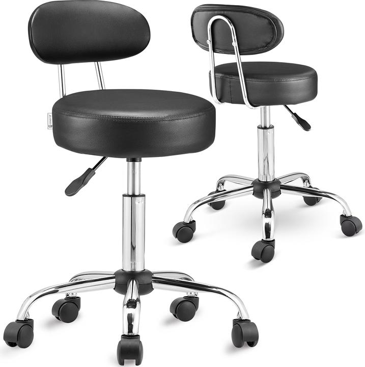 Set of 2 black with backrest