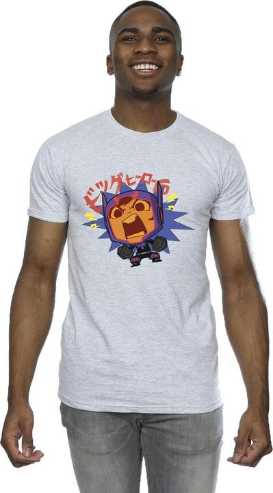 Actual product image Disney Mens Big Hero 6 Baymax Hiro Angry Manga T-Shirt (S)