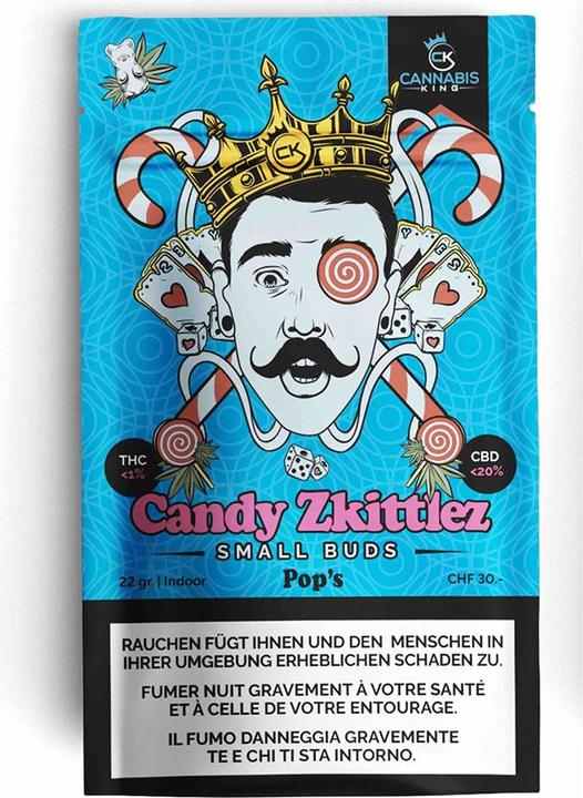 Actual product image Cannabis King Candy Zkittlez Pop's Small Buds (22 g, Indoor)