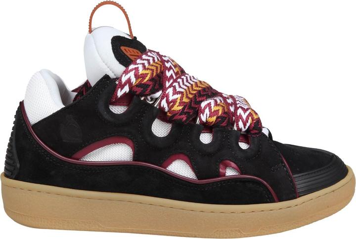 Produktbild Lanvin curb sneakers in white and bordeaux leather and suede (44)