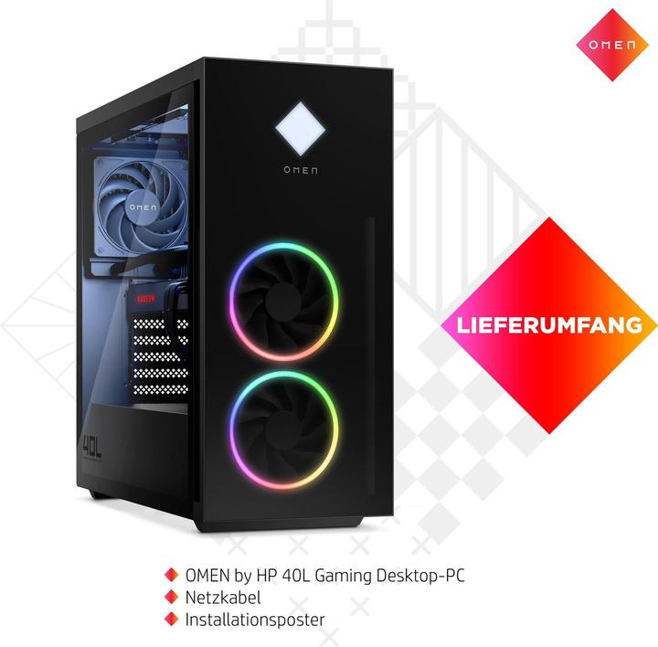 Immagine prodotto HP PC da gioco Omen 40L GT21-1016ng (AMD Ryzen 7 7800X3D, 32 GB, 1000 GB, GeForce RTX 4070 Ti Super)