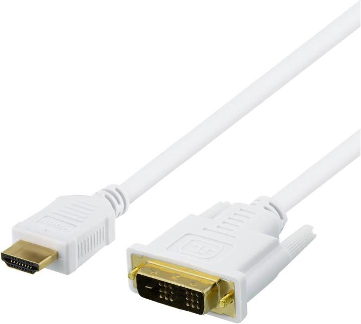 Deltaco HDMI naar DVI kabel 7m Full HD wit (7 m, HDMI)