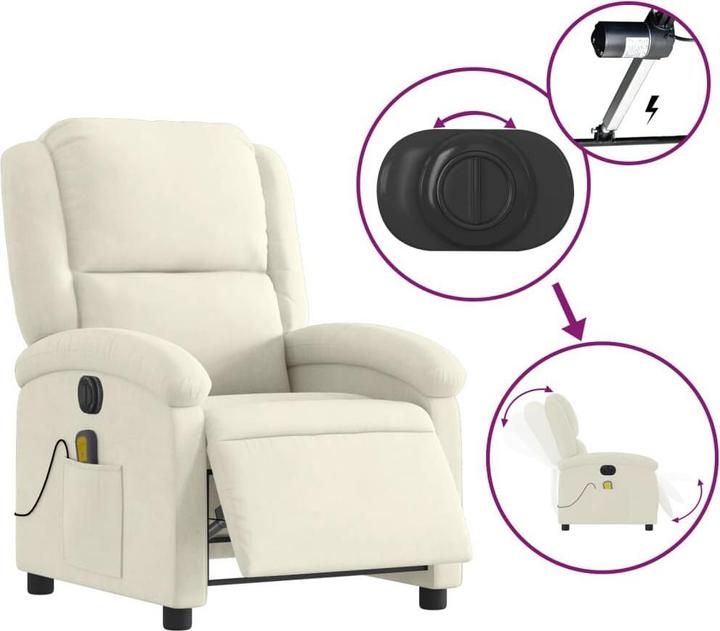 Image du produit VidaXL Fauteuil de massage électrique velours