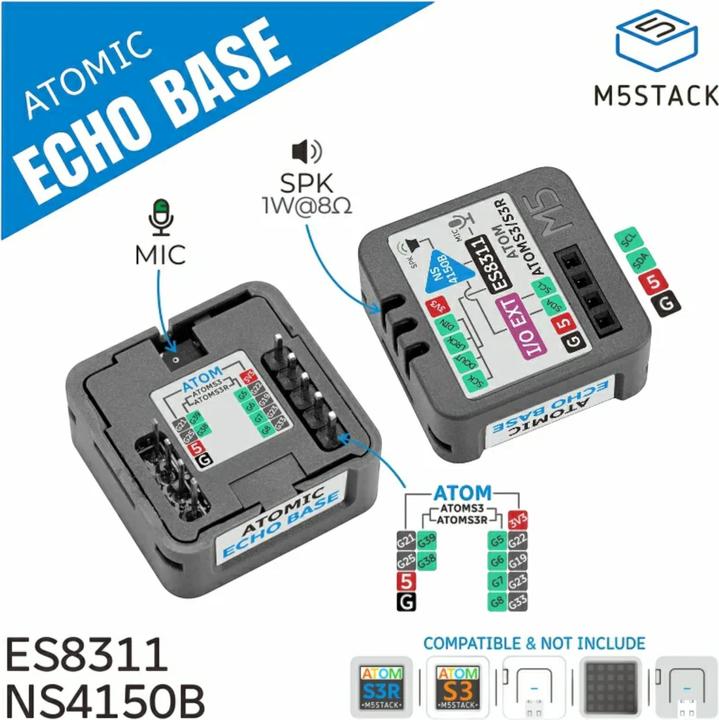 Image du produit M5Stack Atomic Echo Base mit Mikrofon und Lautsprecher