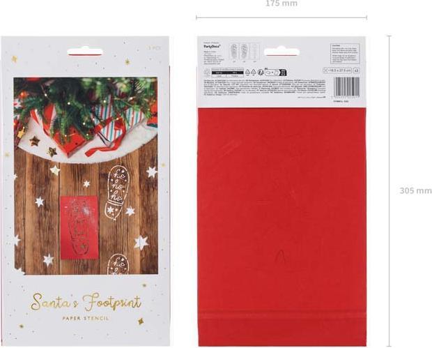 Actual product image Partydeco Christmas decoration - Santa's Footprint stencils, 16.5x27.5 cm, mix (1 pkt / 3 pc.)