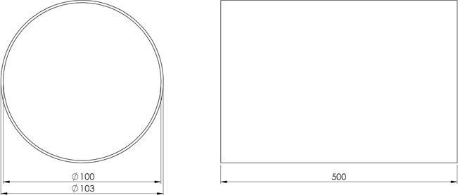 Produktbild Euro3plast VENTILATION DUCT 100MM 0,5M WHITE PLAST