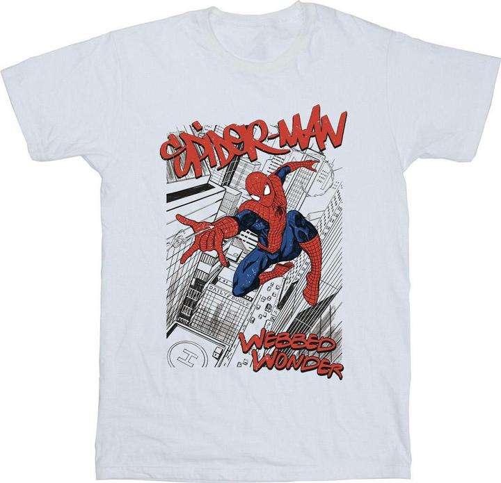 Actual product image Mens Spider-Man Sketch City T-Shirt (4XL)