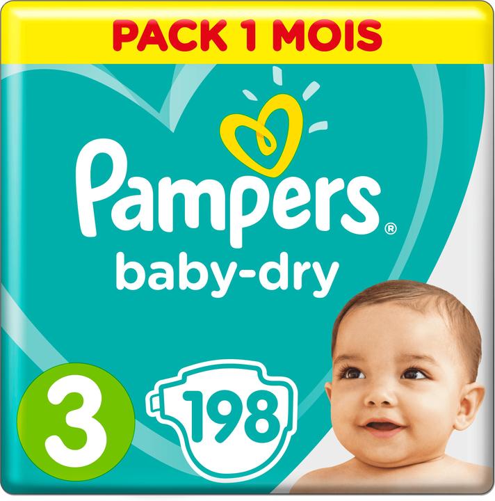 Pampers Baby-Dry ALT (Taille 3, Pack mensuel, 198 pièce(s))