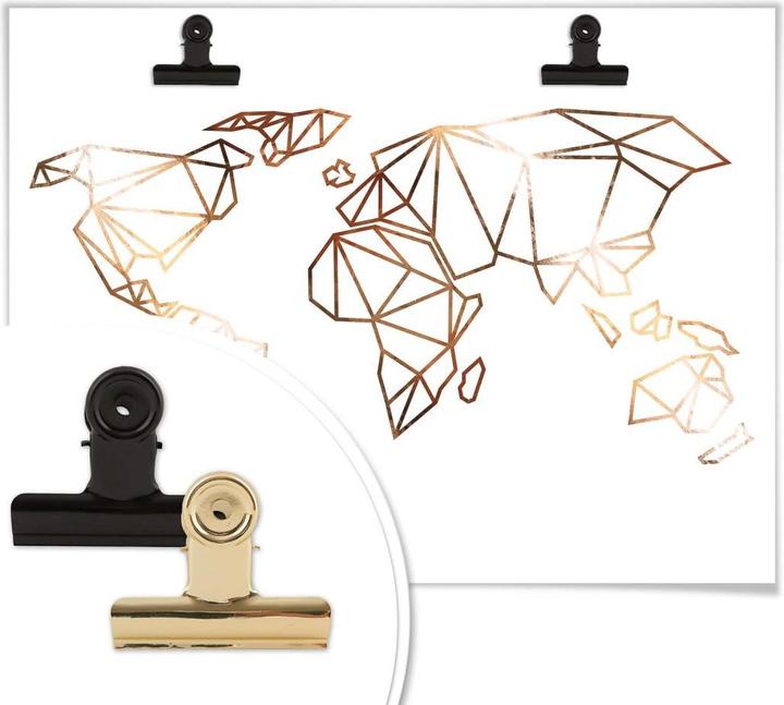 Immagine prodotto Trenddeko Mappa del mondo origami - Copper Optics (120 x 100 cm)