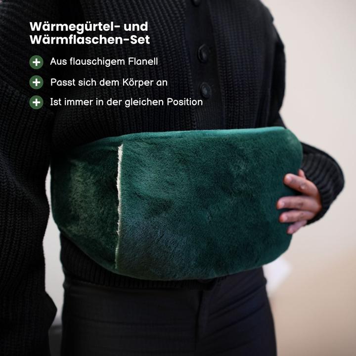 Immagine prodotto Hermex Set di cintura riscaldante e borsa dell'acqua calda Scaldamani Scaldapancia Bottiglia dell'acqua (0.80 l)