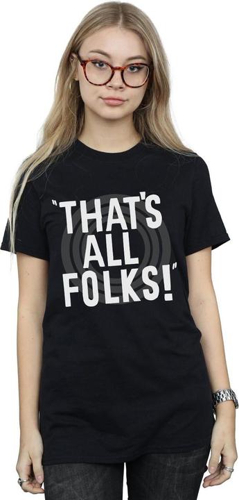 Immagine prodotto Looney Tunes That's All Folks Text Maglietta Ampia Donna (3XL)
