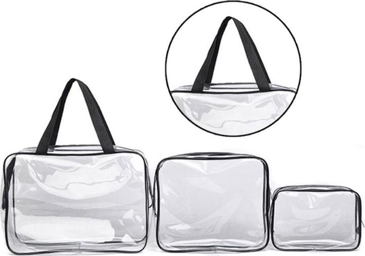 Actual product image Noya Kosmetik Make-Up Tasche (3er Set) – Transparenter Reise-Organizer mit Reissverschluss (1 l)