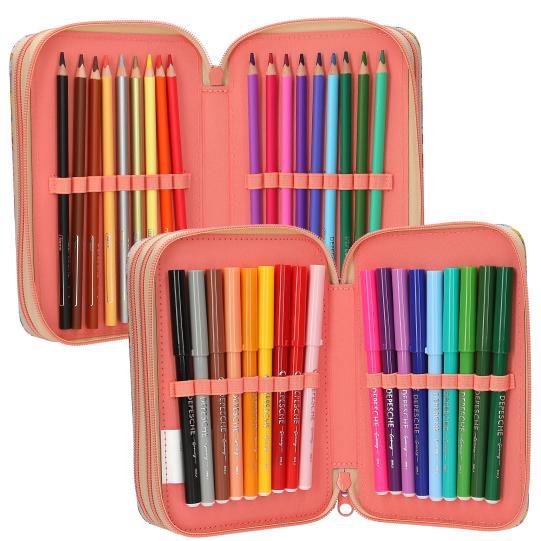 Actual product image Magni DEPESCHE TOPModel Federtasche 3fach GIRLPOWER mit Anhänger gefüllt