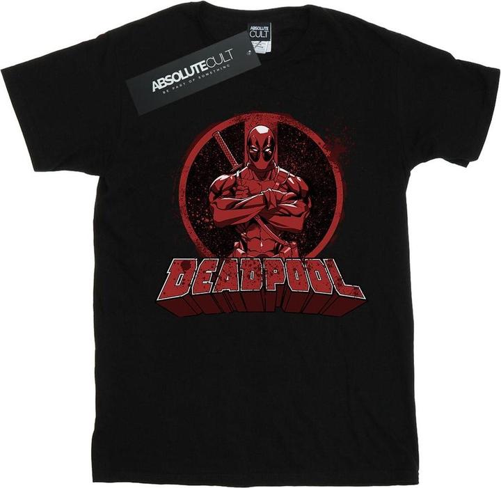 Actual product image Deadpool Mens Arms Crossed Logo T-Shirt (S)
