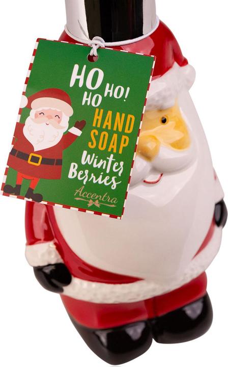 Immagine prodotto Accentra Seifenspender aus Keramik mit Flüssigseife SANTA in Weihnachtsmann Design (Dispositivo, 350 ml)