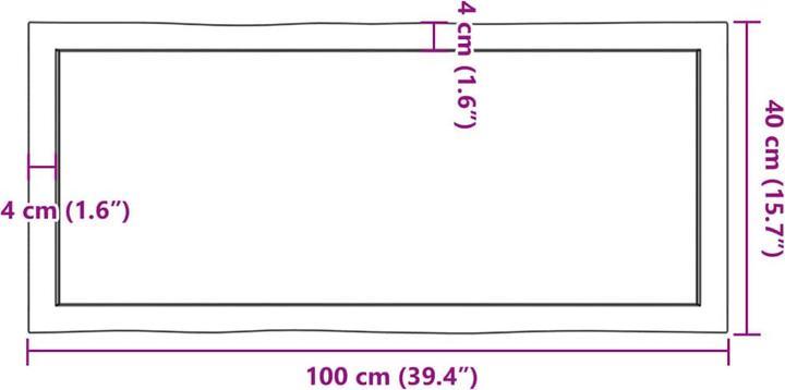 Immagine prodotto VidaXL Tischplatte 100x40x4 cm Massivholz Eiche Behandelt (100 x 40 x 4 cm)