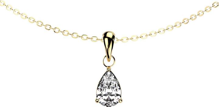 Actual product image Star Piercing Kette vergoldet Anhänger Tropfen Kristall silber (Surgical steel 316L)