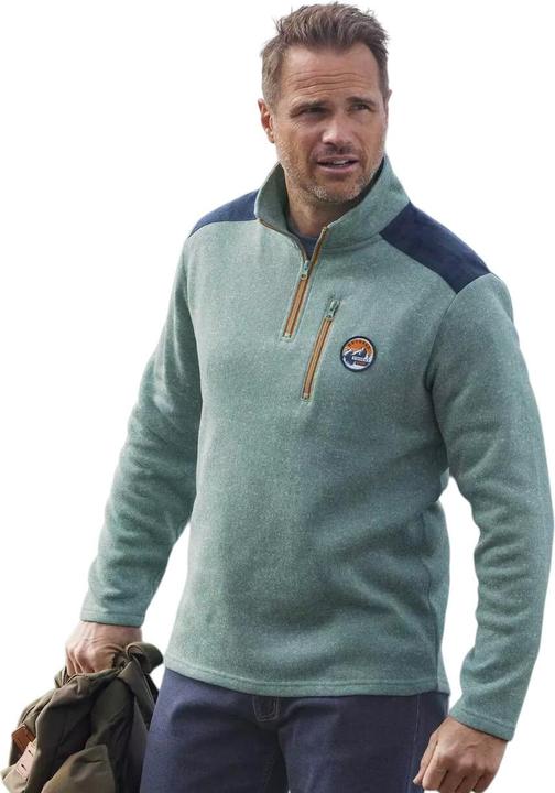 Actual product image Atlas For Men Mens Brushed Fleece Contrast Zip Jumper (L)