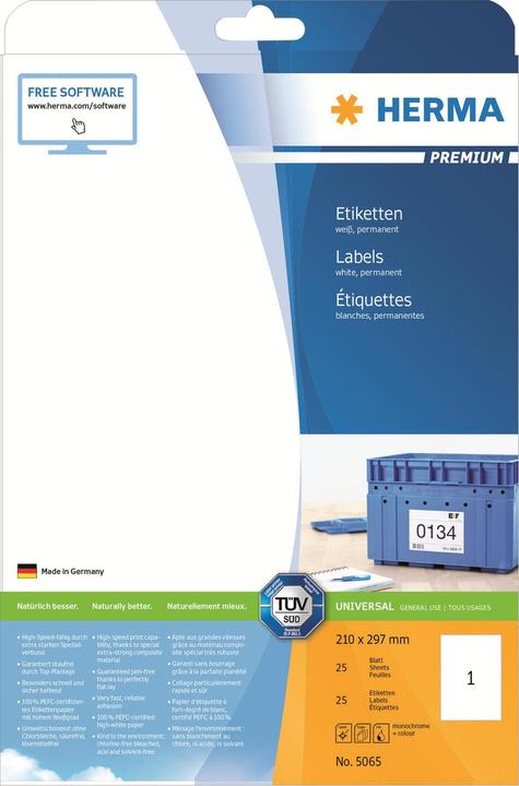 Image du produit Herma Étiquettes universelles A4