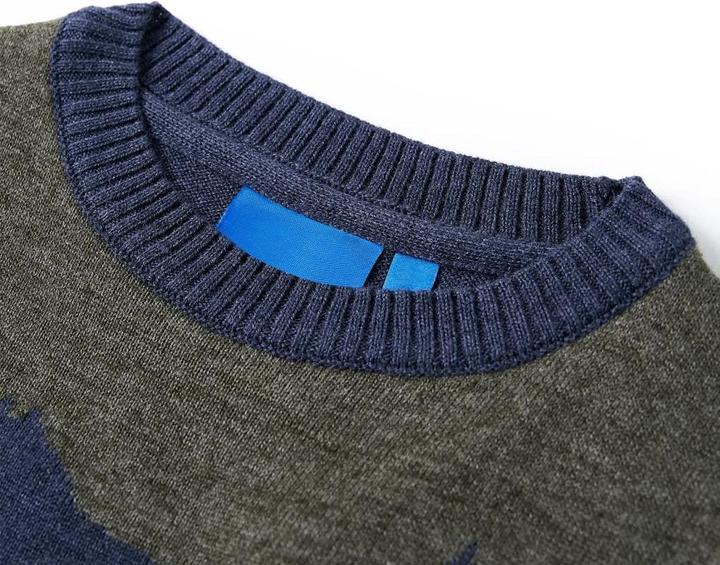 Produktbild VidaXL Kinderpullover Gestrickt Marineblau 104,Material: 100 (104)