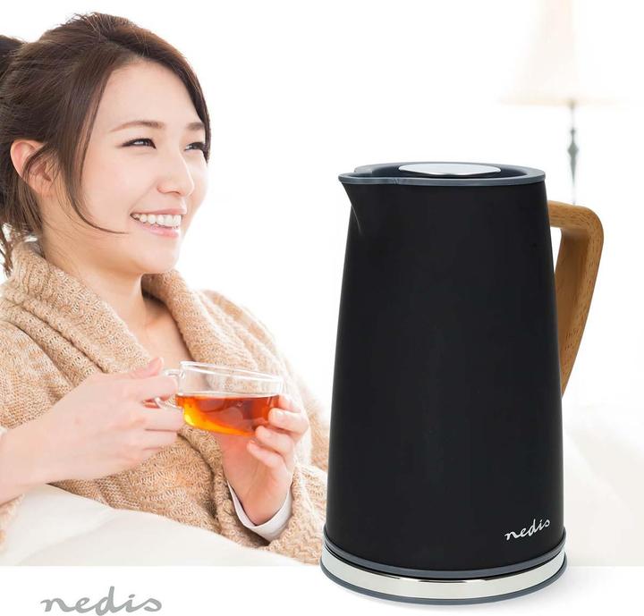 Produktbild Nedis Wasserkocher | 1.7 l | Soft-Touch | Schwarz | Um 360 Grad drehbar | Verdecktes Heizelement | S (1.70 l)