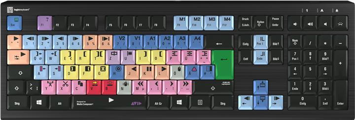 Actual product image Logickeyboard LKB-MCOM4-A2PC-EN Keyboard USB QWERTZ German Black (DE, Cable)