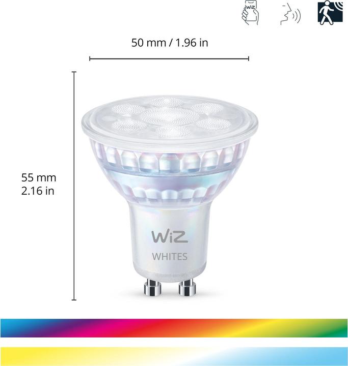 Image du produit WiZ Tunable White & Color (GU10, 4.70 W, 345 lm, 2 x, F)