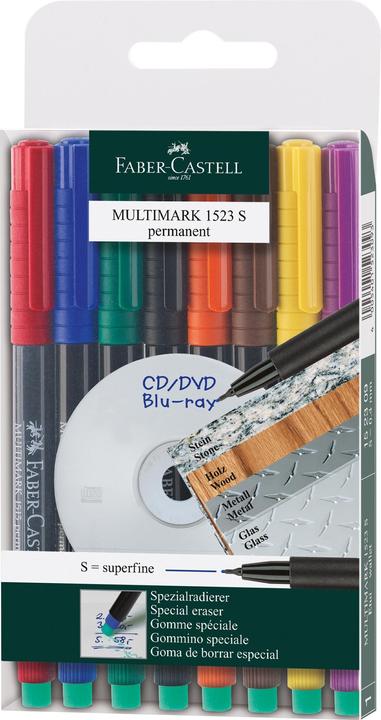 Faber-Castell MULTIMARK - Permanentmarker (Mehrfarbig, 0.40 mm, 8 x)