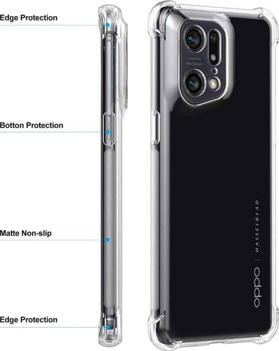 Productafbeelding Screenguard Oppo Find X5 Pro Hoesje Kristal Zachte Airbag Bumper (Oppo Find X5 Pro)