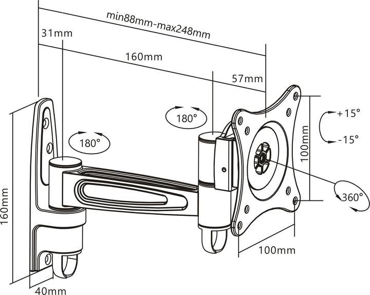 Actual product image Manhattan 423700 (Wall, 30", 15 kg)