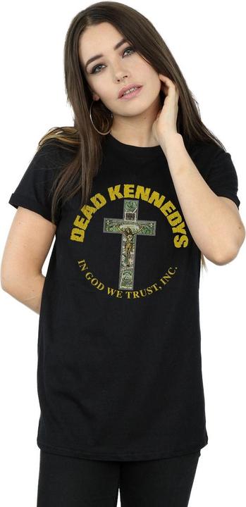 Actual product image Dead Kennedys Womens/Ladies In God We Trust Cotton Boyfriend T-Shirt (3XL)